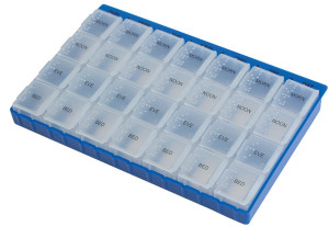 A good organizer, like the Lumex Pill Organizer, can be a lifesaver. 