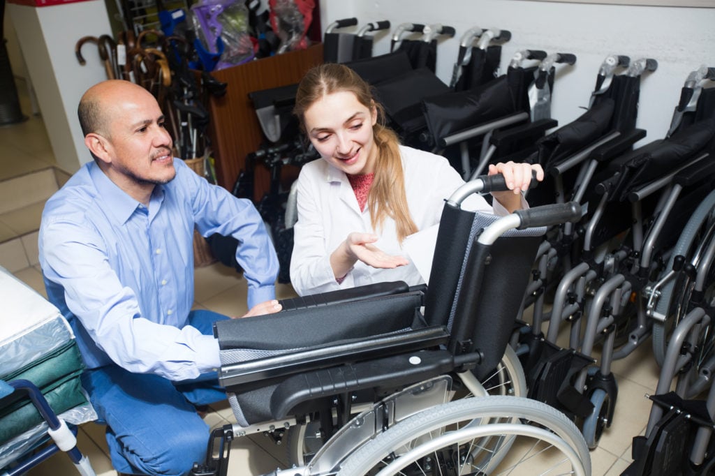 Ask for advice from a trained professional in selecting the right kind of wheelchair for your loved one.