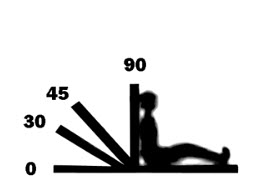 Upright at 90 degrees is full or high Fowler's position. Other Fowler's positions are tilted back.