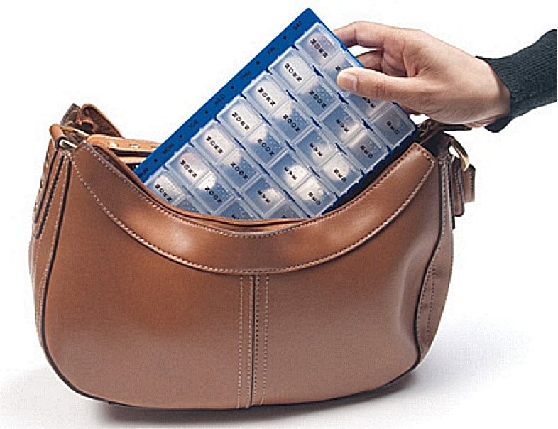 pill organizer lumex graham field purse