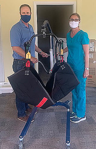 health care workers and patient lifts