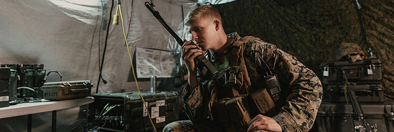 soldier in a tent