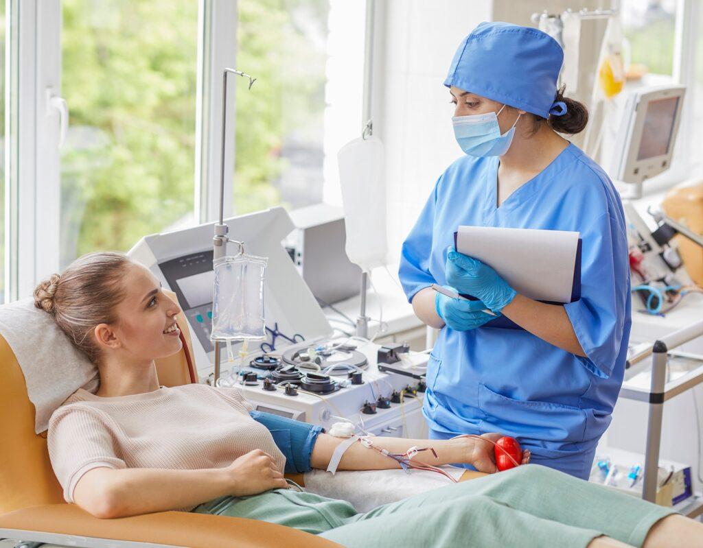 Doctor talking to patient